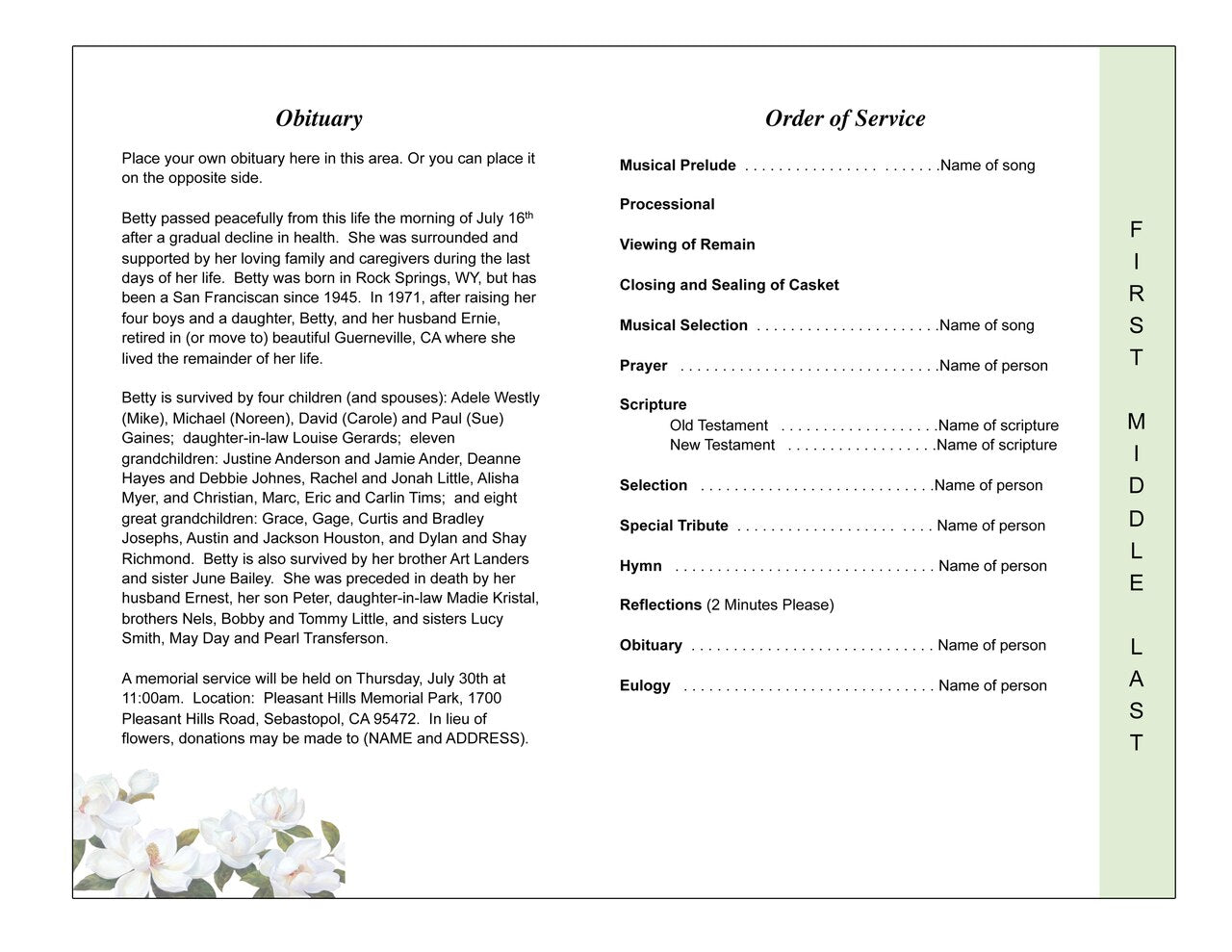 How to Plan a Celebration of Life - Gardenia Funerals