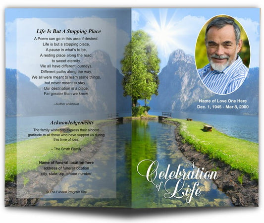 Reflection Funeral Program Template.