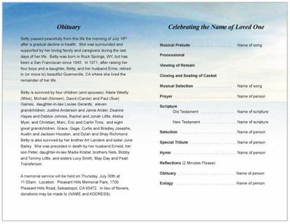 Voyage Funeral Program Template.