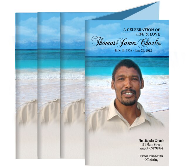 Caribbean Funeral Brochure Design & Print (Pack of 50).