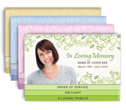 Gardens 8-Sided Graduated Bottom Funeral Program Design & Print (Pack of 50).