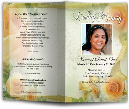 Rejoice Funeral Program Template.