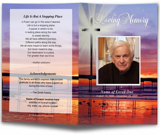 Glorify Funeral Program Template.