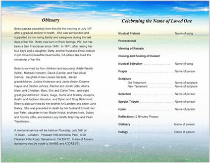 Destiny Funeral Program Template.