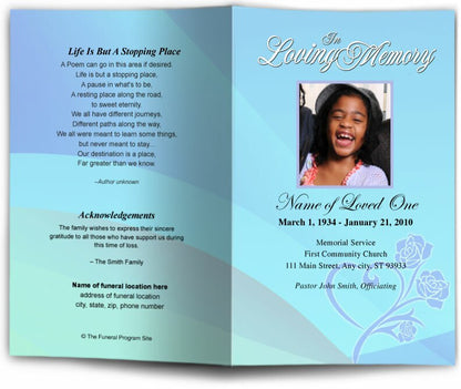 Princess Funeral Program Template.