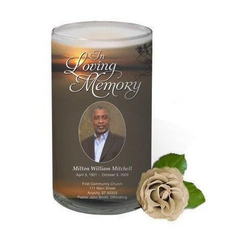 Kenya Personalized Glass Memorial Candle.
