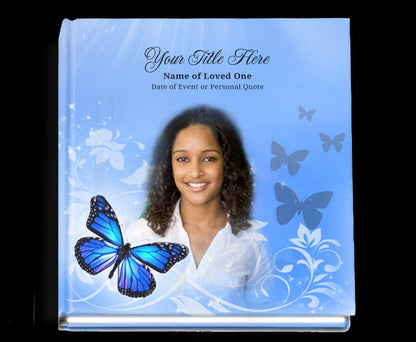 Butterfly Perfect Bind Memorial Funeral Guest Book.