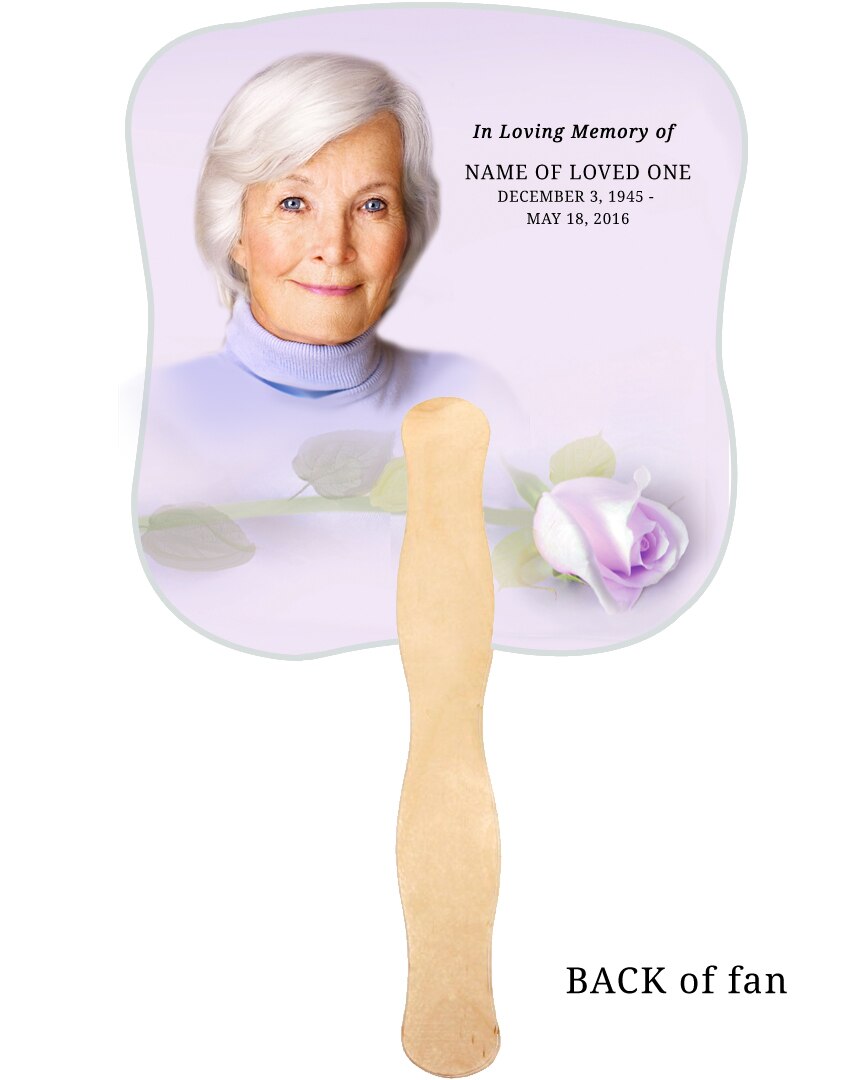 Beloved Cardstock Memorial Fan With Wooden Handle (Pack of 10).