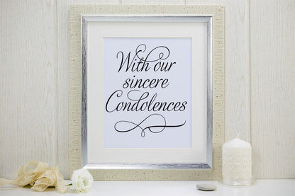 Sincere Condolences Word Art.