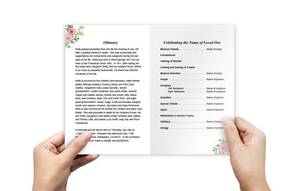 Charisma Watercolor Funeral Program Template.