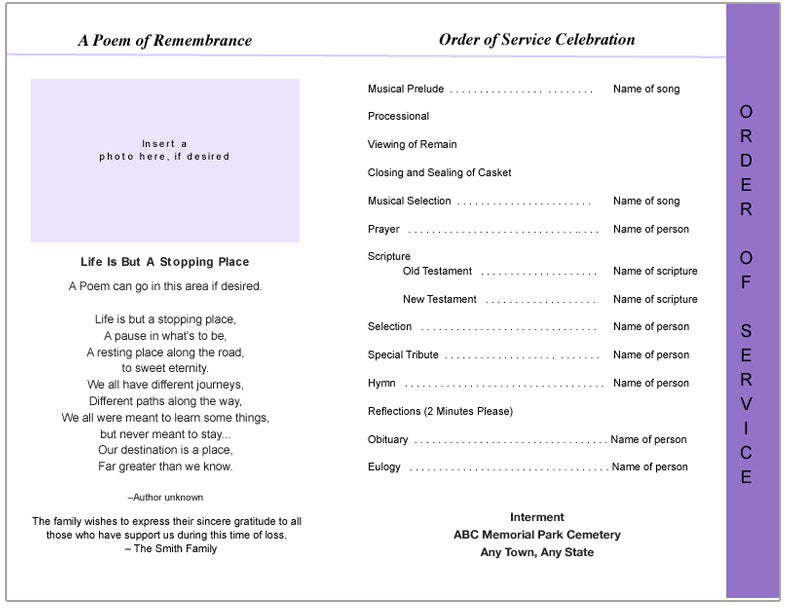 Glorify 8-Sided Graduated Funeral Program Template.