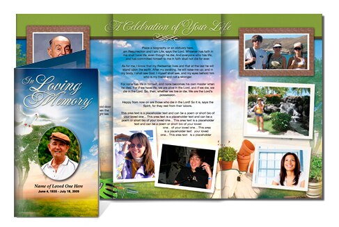 Gardener TriFold Funeral Brochure Template.