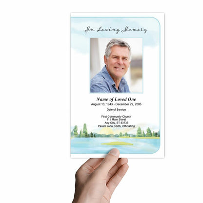 Dream Watercolor Funeral Program Template.