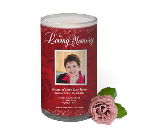Passion Personalized Glass Memorial Candle.