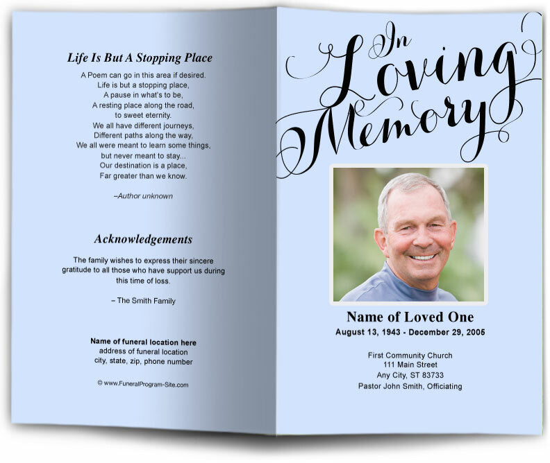 In Loving Memory Funeral Program Template | Funeral Programs – Funeral ...