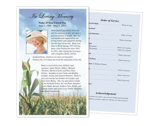 Cornfield Funeral Flyer Template.