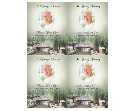 Bridge Small Memorial Card Template.