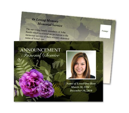 Essence Funeral Announcement Template.