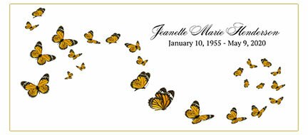 Butterflies Are Free Personalized Casket Panel Insert.