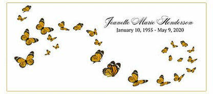 Butterflies Are Free Personalized Casket Panel Insert.