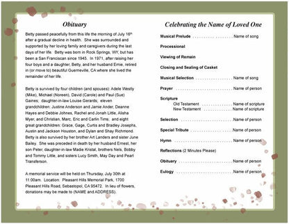Delilah Funeral Program Template.