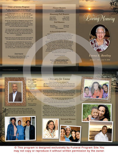 Kenya TriFold Funeral Brochure Template.