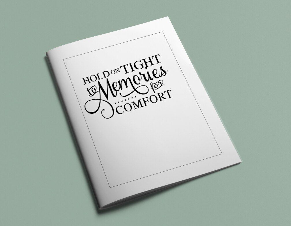 Hold On Tight To Memories Funeral Quote Word Art.