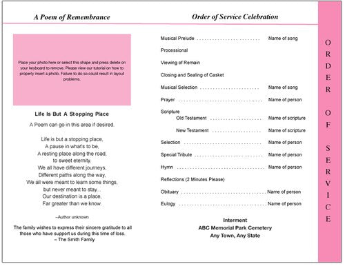 Fairy 8-Sided Graduated Funeral Program Template (Letter Size).