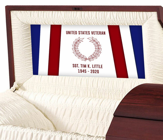 U.S. Veteran Personalized Casket Panel Insert.