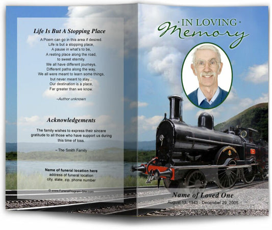 Train Funeral Program Template.