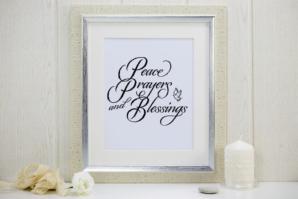 Peace Prayers Blessings Word Art.