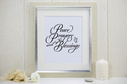 Peace Prayers Blessings Word Art.