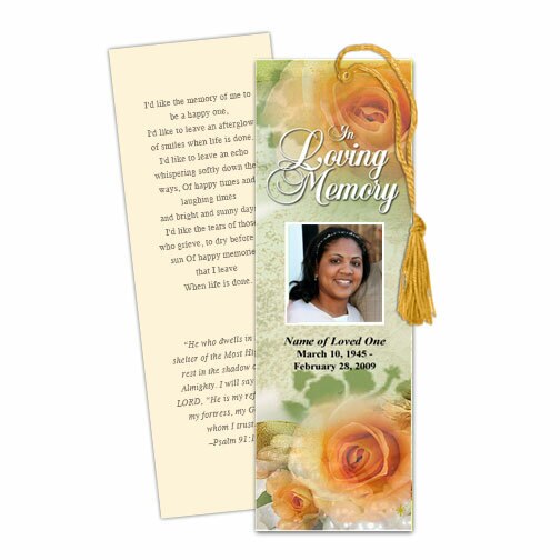 Rejoice Memorial Bookmark Template.