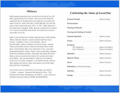 Jazz Funeral Program Template.