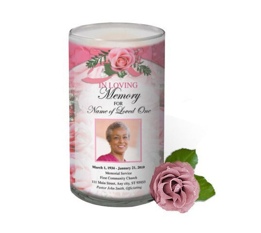 Precious Personalized Glass Memorial Candle.