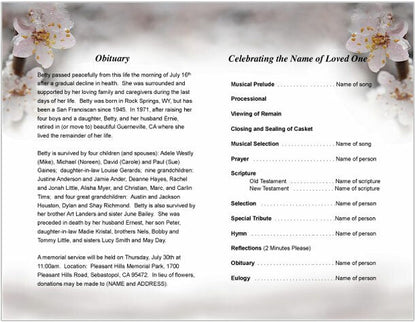 Winter Funeral Program Template.