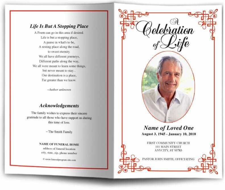 Ornate Funeral Program Template.