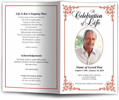 Ornate Funeral Program Template.