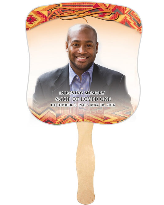 Impala Cardstock Memorial Fan With Wooden Handle (Pack of 10).