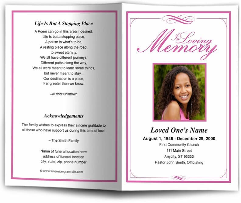 Madison Funeral Program Template.