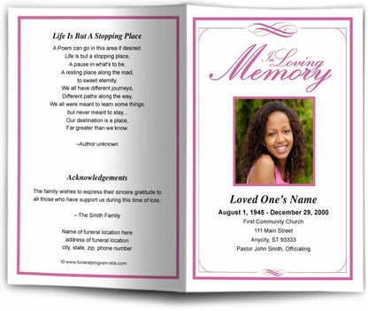 Madison Funeral Program Template.