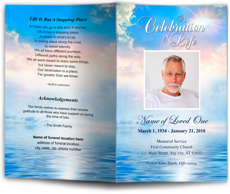 Starlight Funeral Program Template.