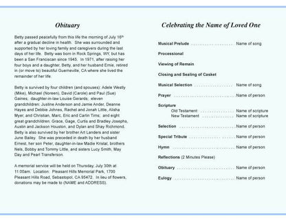 Big Rig Funeral Program Template.