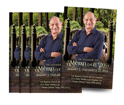 Quiet Bridge Bifold Funeral Program Design & Print (Pack of 50).