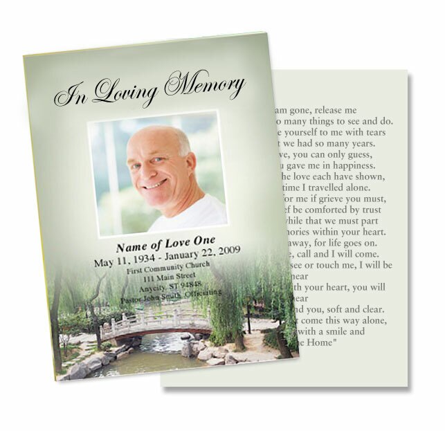 Bridge Small Memorial Card Template.