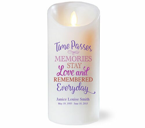 Time Passes Dancing Wick LED Memorial Candle.