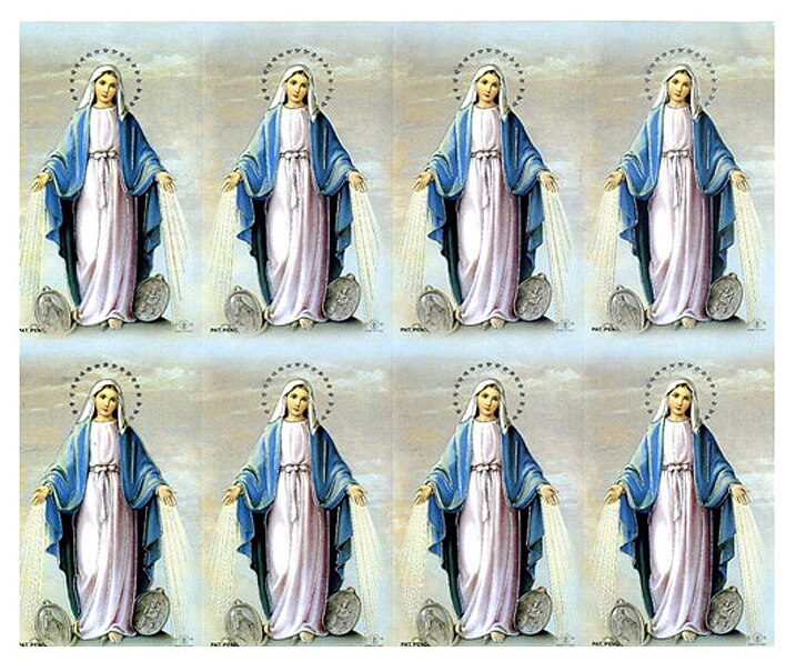 Blessed Mother Catholic Mass Prayer Card Paper (Pack of 24).