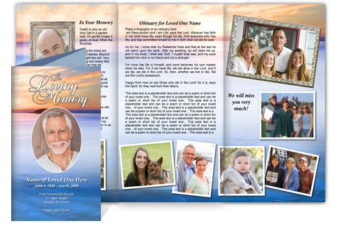 Dusk TriFold Funeral Brochure Template.