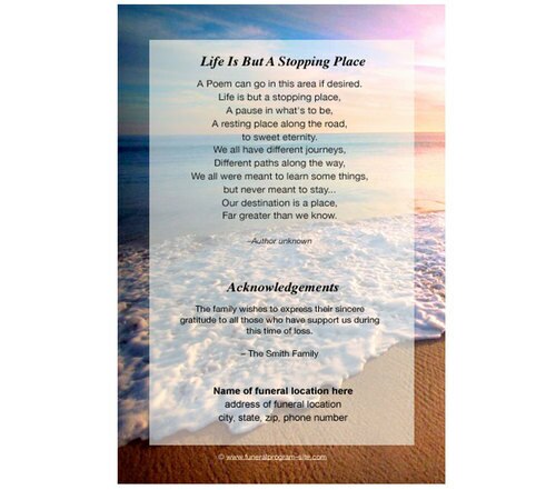 Radiance 8-Sided Funeral Graduated Program Template.