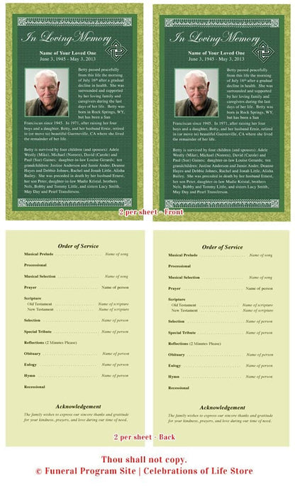 Celtic Funeral Flyer Template.